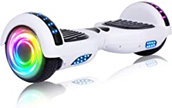 SISIGAD Hoverboard for Kids Ages 6-12, with Built-in Bluetooth Speaker and 6.5" Colorful Lights Wheels